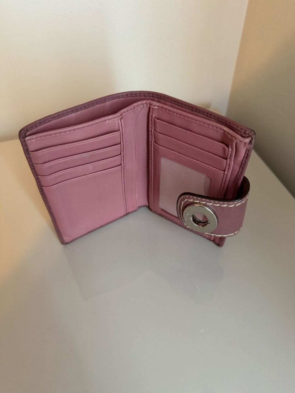 Coach Dark Pink Leather Wallet - Picture 2 of 5